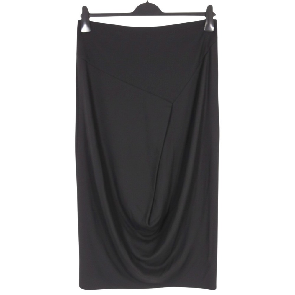 NWT RONEN CHEN Black DRAPED FRONT Zip Back STRAIGHT/PENCIL Nicole Skirt Sz 2 US8